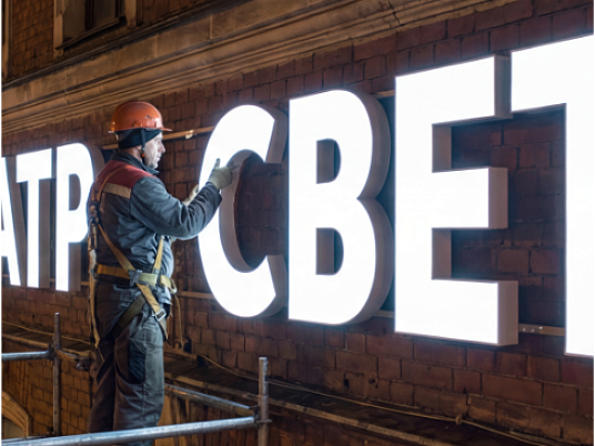 Монтаж вывесок