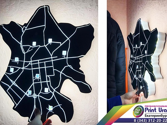 Изготовление объемных световых карт